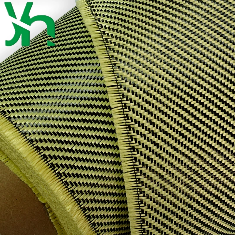 3K230g tessuto misto Kevlar twill giallo e nero, adatto per la modifica della superficie dei veicoli fuoristrada