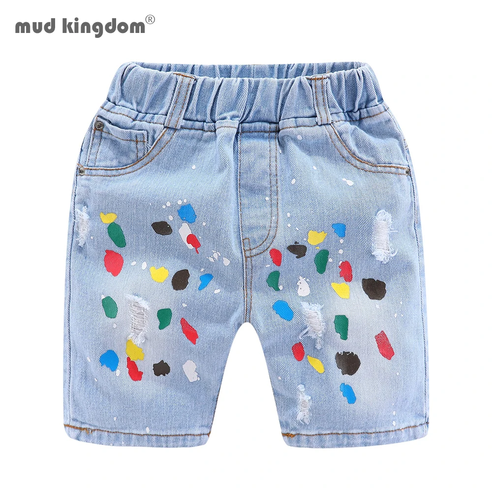 Mudkingdom/Шорты для девочки с ярким рисунком рваные модные летние джинсовые шорты малышей|Шорты| |