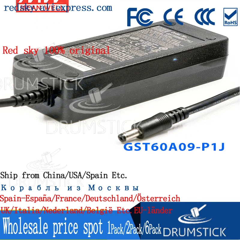 Бренд MEAN WELL представляет GST60A09 P1J 9V 6A meanwell GST60A 54 Вт AC DC постоянного тока высокой