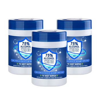 

75Pcs/Bucket Portable Disinfection Wipes 75% Alcohol Disposable Skin Antiseptic Cleaning Wet Wipes Cleaning towel wet wipes A04