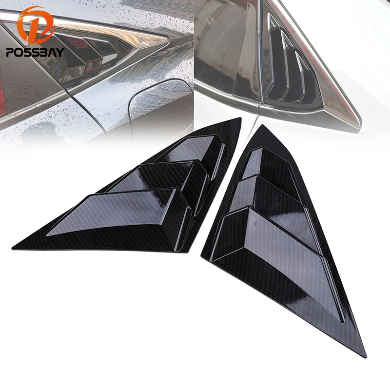 POSSBAY Car Side Window Louver Scoop Cover Vent for Honda Civic Sedan 2016-present Rear Panel Decoration Bonnet Vents | Автомобили и