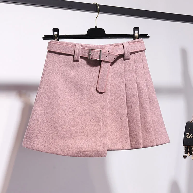 Skirt Trytree осенне-зимний комплект из двух предметов: Повседневный Свободный Топ с круглым вырезом+ юбка с плиссированным поясом, комплект из 2 предметов для офисных леди - Цвет: Skirt