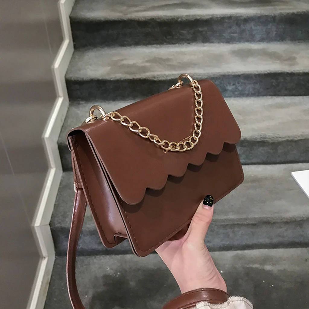Simple Flap Shoulder Fashion Women Bag Leather Bags Girls Pure Color Mini Messenger Chest Cross Body Handbags Bolsa Feminina 820