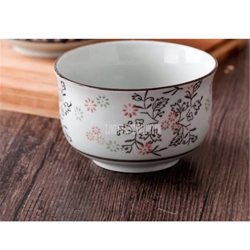 Lucky flower 10 шт./компл. корейский классический стиль 4,25-дюймовая Керамическая пиала для риса ручная роспись здоровье простой бытовой лапши суп приготовленный рис чаша - Цвет: Lucky flower