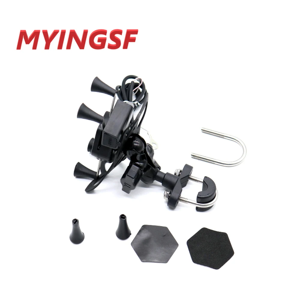 Phone Holder Fork Stem Mount Bracket Motorcycle GPS Navigation Bracket for Yamaha YZF R1 2002-2017 R6 2006-2017 R1M USB Charger