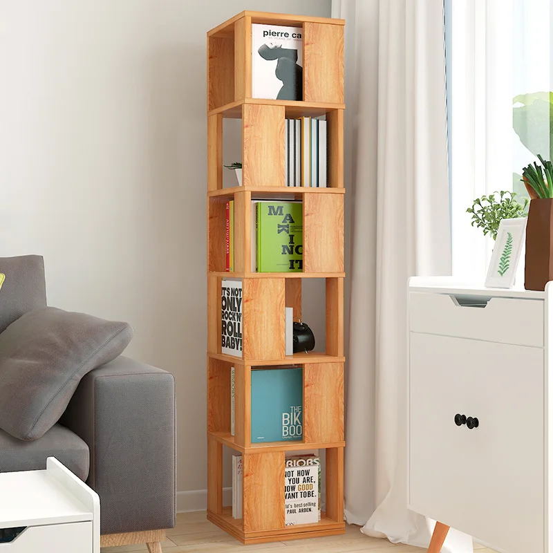 

Rotating Bookshelf Floor Storage Shelf Simplicity Bookcase Students Creative Bookshelf Multi-functional Living Room Cabinet