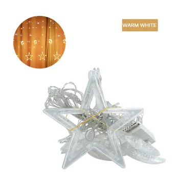 

LED Moon Star String Light Door Curtain LED Fairy String Lights Christmas Decoration Holiday Wedding Party Decorative Lighting