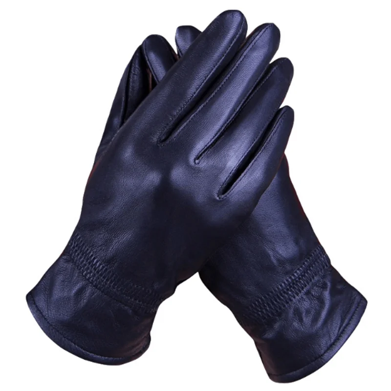 Черные женские зимние перчатки из натуральной кожи, однотонные готические модные бархатные теплые перчатки с кроличьим мехом, Рождественский подарок из Китая
