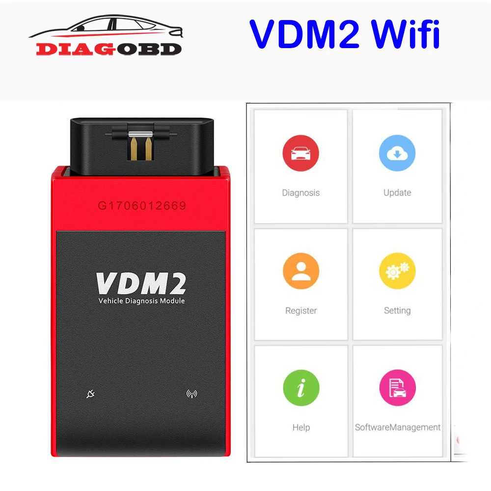 UCANDAS VDM2 VDM II Полная система V3.9 Wifi OBD2 автоматический диагностический инструмент VDMII для Android VDM 2 OBDII сканера кода