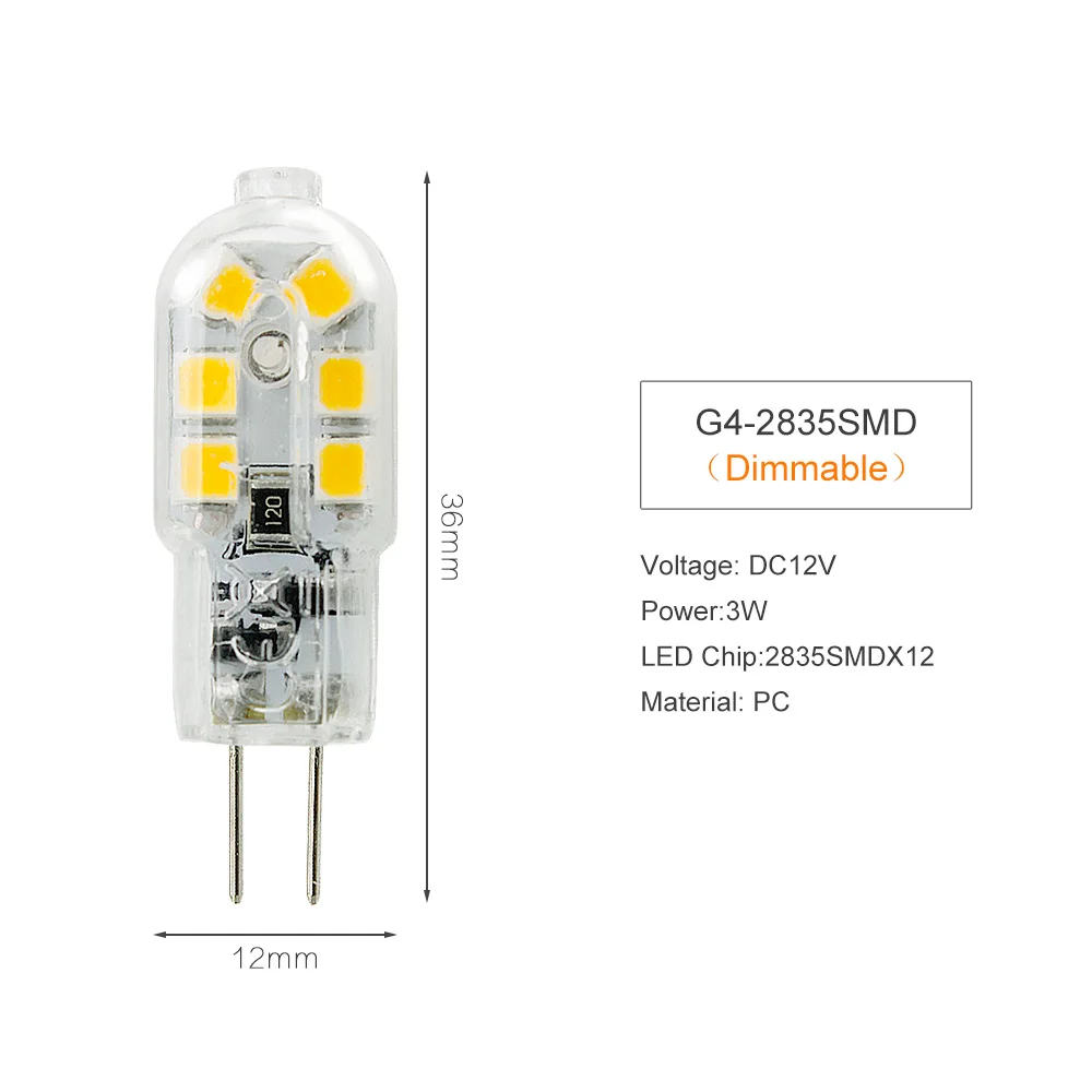 2 шт./лот светодиодные лампы G4 Mini 3 Вт 5 6 DC12V 3014 2835 5730 SMD COB сменные галогеновые