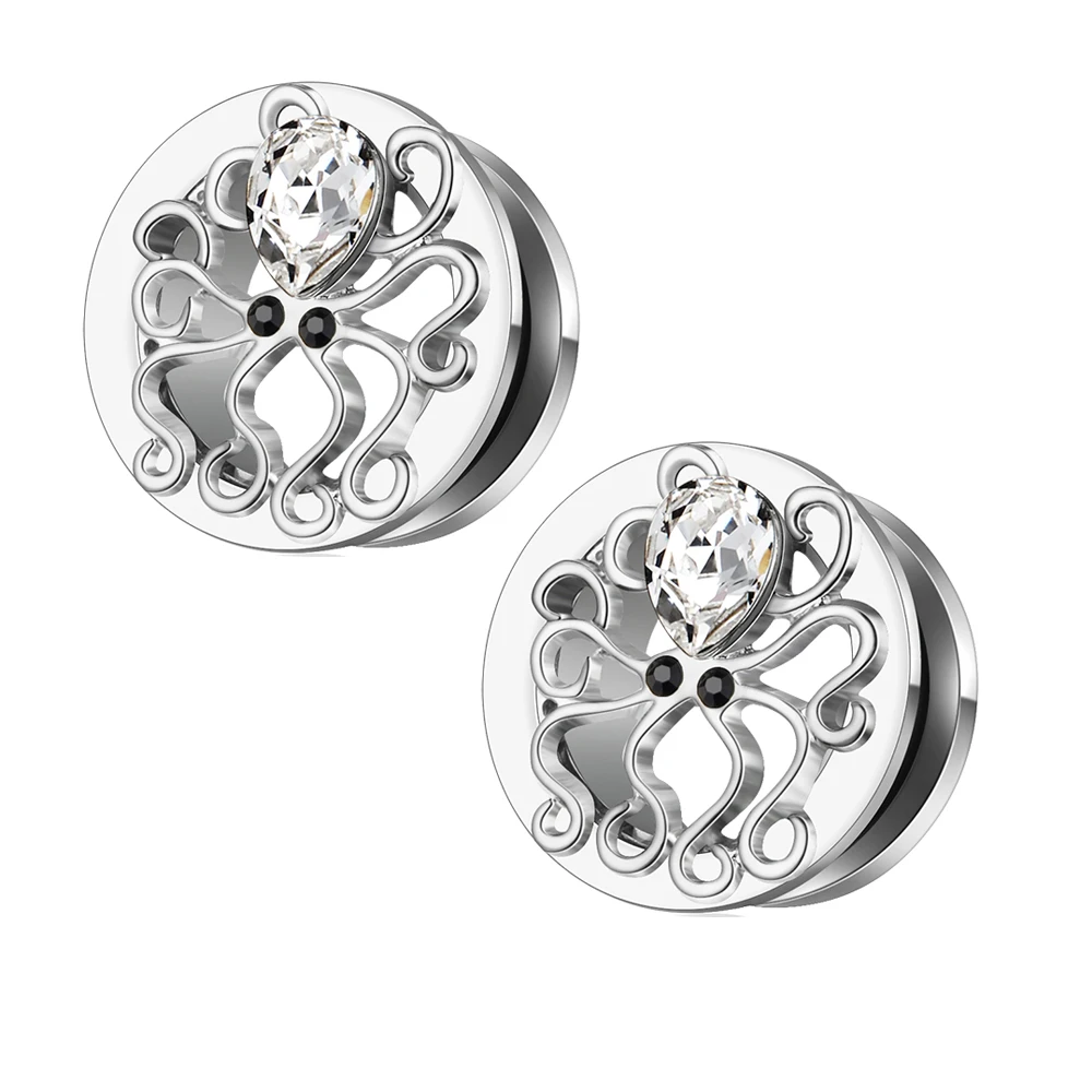 

Punk Stainless Steel Ear Plugs and Tunnels Ear Piercings Earlets Screwed Earring Expander Ear Gauges Body Jewelry