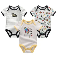 Baby Boy Jumpsuits 3 Pieces Newborn Clothes Set Toddler Girl Bodysuit Kiddiezoom Clothing 100%Cotton Soft Infant Rompers 0-12M 2