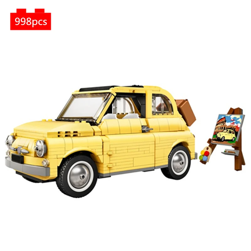 

Creator Expert Fiated 500 Supercar Building Blocks kit Bricks Classic City Car Model Technic Vehicle Kids Toys for Children gift