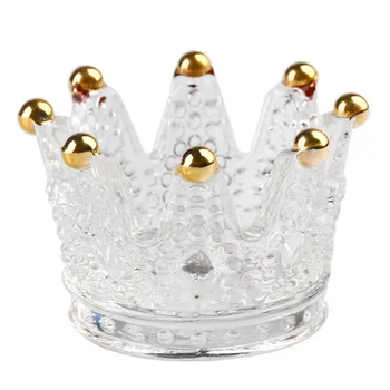 

Crystal Transparent Glass Crown Cigarette Ashtray Candle Holder European Style Desktop Ornament Jewelry Organizer Ashtray
