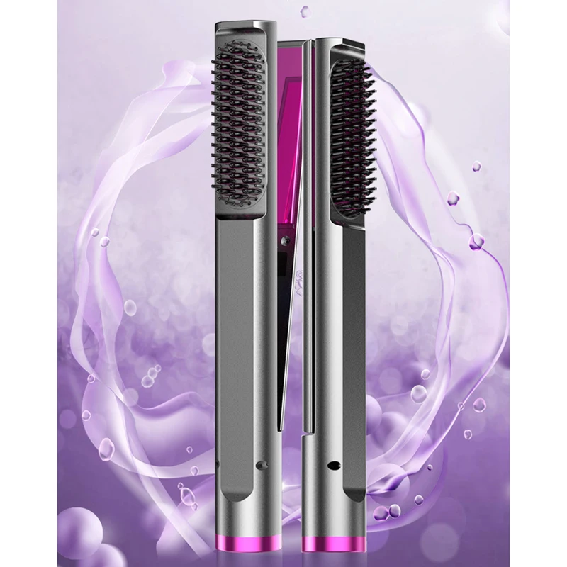 3in1 Multifunctional Hair Straightening PTC Heated Brush Ceramic Curler Electric Straightener Hair Care Styling Tool Flat Iron