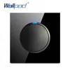 Wallpad Random Click Push Button Wall Light Switch With LED Indicator Socket Black Tempered Glass Panel For Home ► Photo 2/6