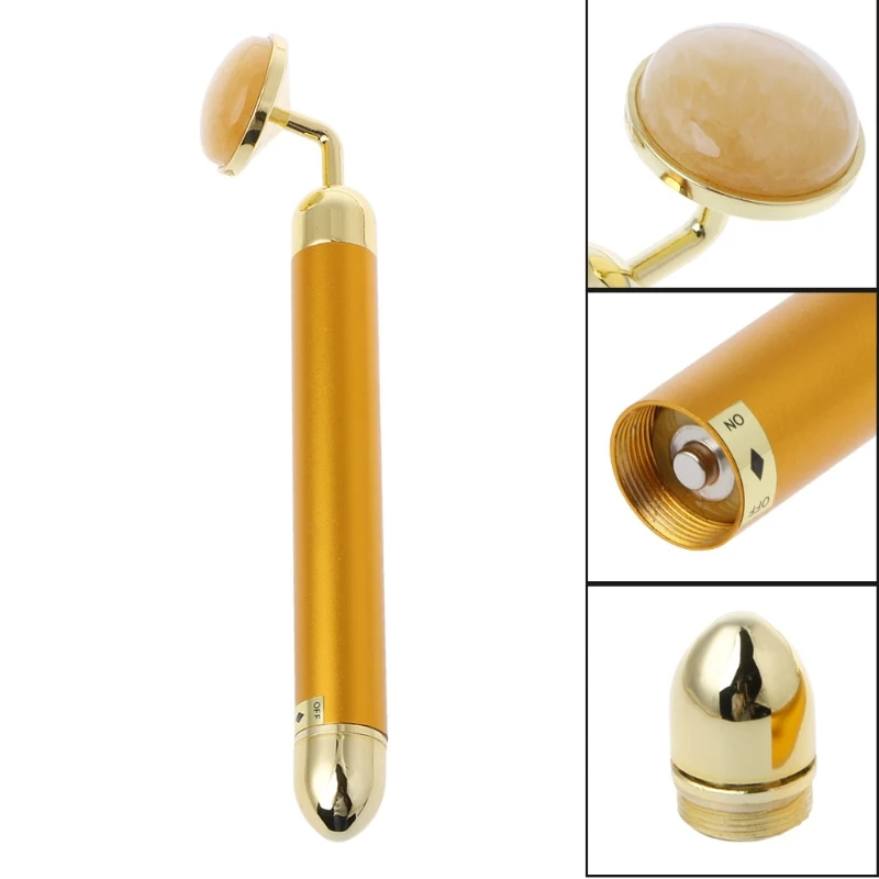 24K Beauty Bar V Face Artifact палка для Лифтинга Лица Массажная лица нефритовый роликовый