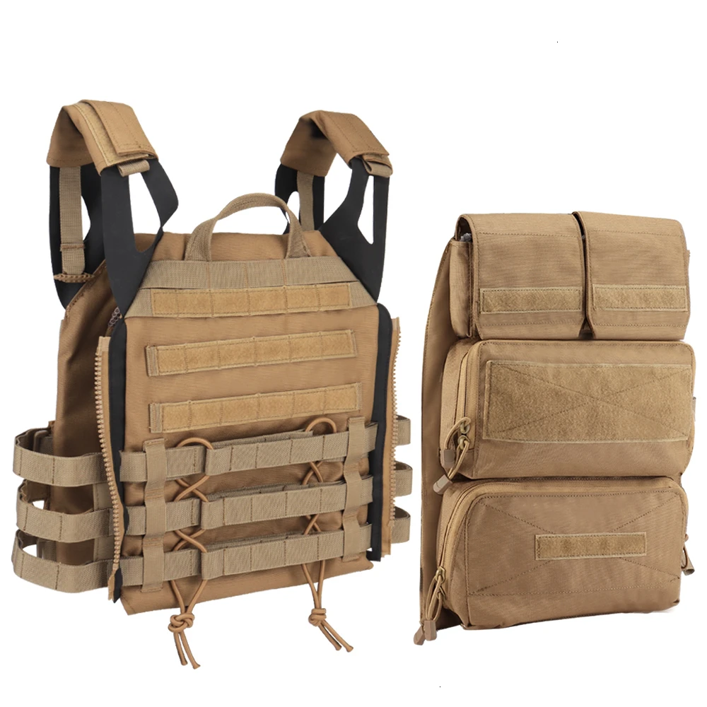 Тактический жилет JPC 2,0 Jumpable Plate Carrier легкий на молнии панель Чехол Molle Охота страйкбол Пейнтбол Аксессуары нейлон - Цвет: TAN