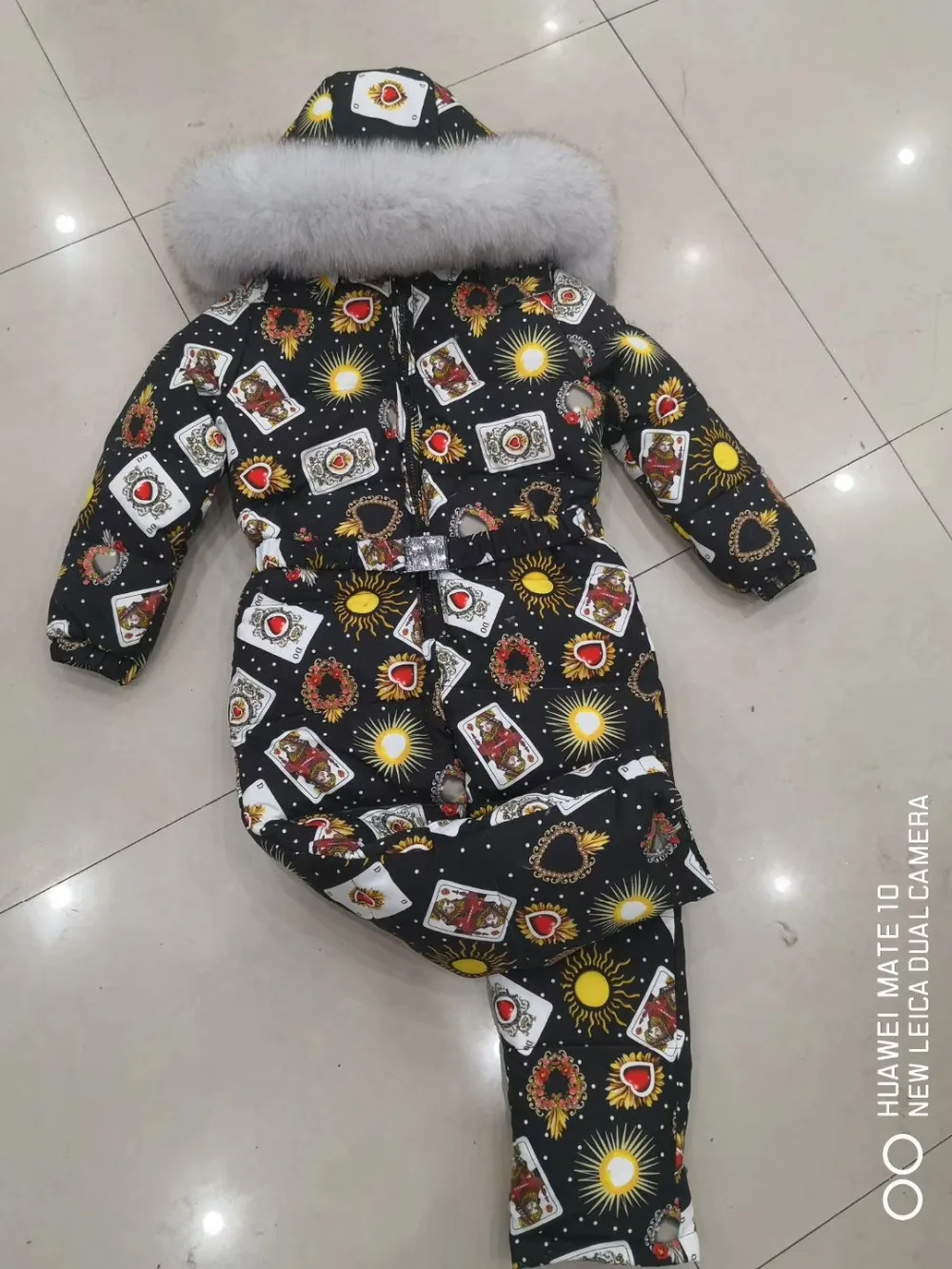 Семейные комплекты, коллекция года, зимняя верхняя одежда, костюм, Семейный комплект, Детский комбинезон с капюшоном из меха енота, женские пуховые костюмы, лыжный костюм