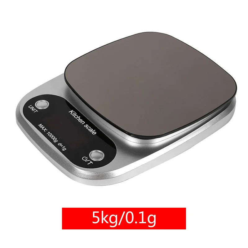 5kg 10 кг/1 г роскошные Цифровые кухонные весы светодиодный электронный прибор для приготовления пищи измерительная шкала пищевые весы для багажа Металлические Мини настольные весы - Цвет: 5kg