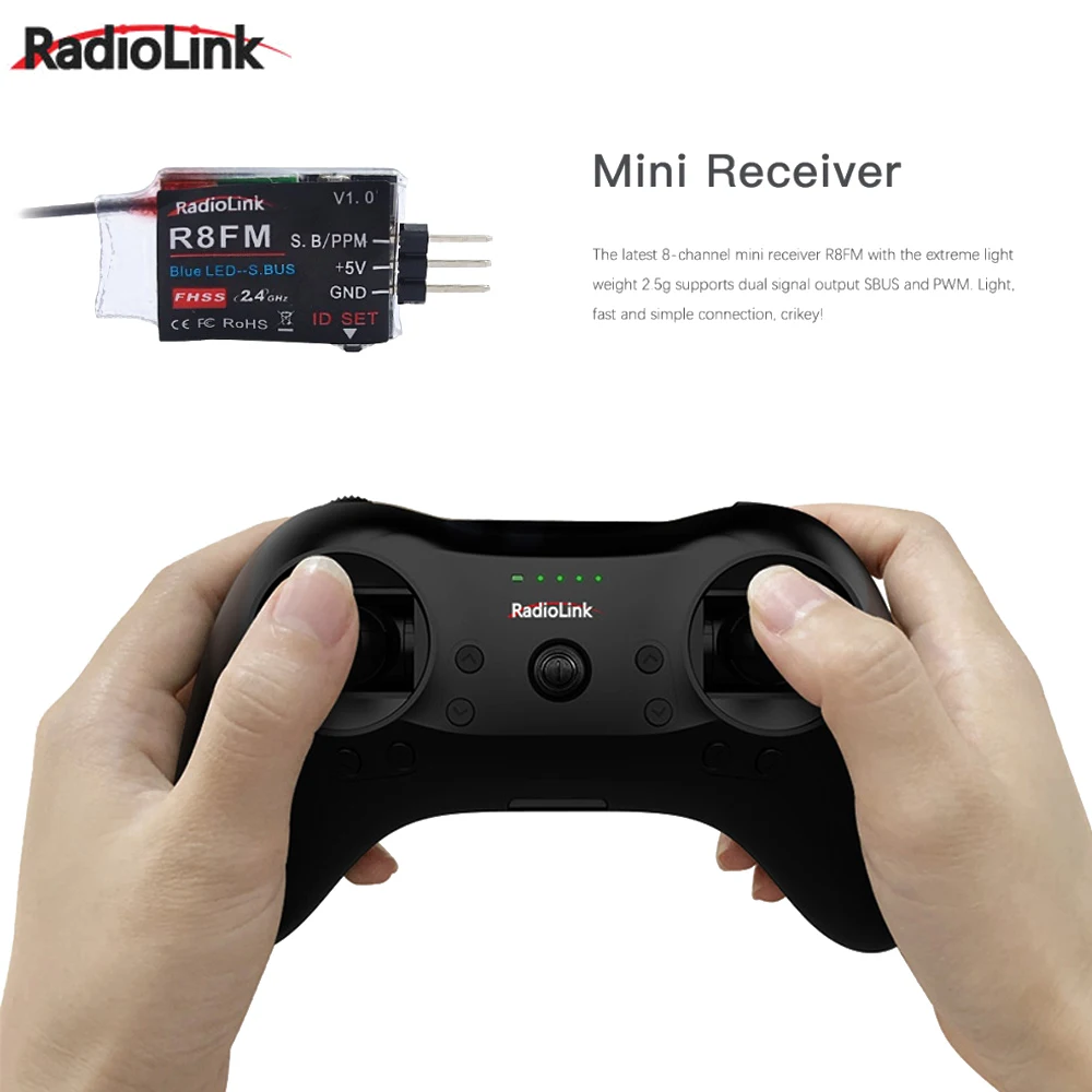 Radiolink T8S 8CH мини передатчика радиоуправляемой модели к компьютеру и R8FM мини приемник 2,4 г радио ручкой геймпад для неизменяемой геометрией крыла/беспилотный летательный аппарат/автомобиль/лодка