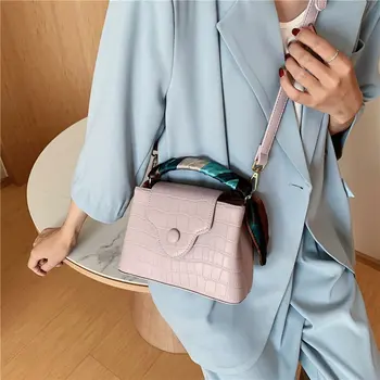 

Ribbons Portable Small Square Bag Designer Quality Stone Pattern Embossed Shoulder Bag Casual All-match Daily Lady Diagonal Bag