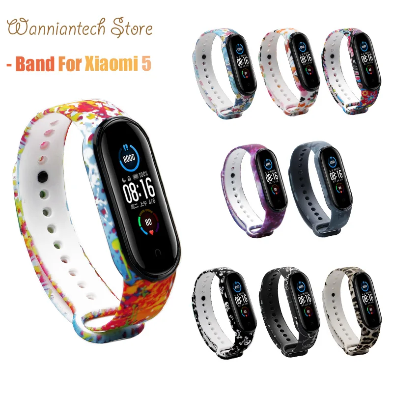 Силиконовый ремешок для Mi Band 5 сменный Браслет Для Xiaomi разные