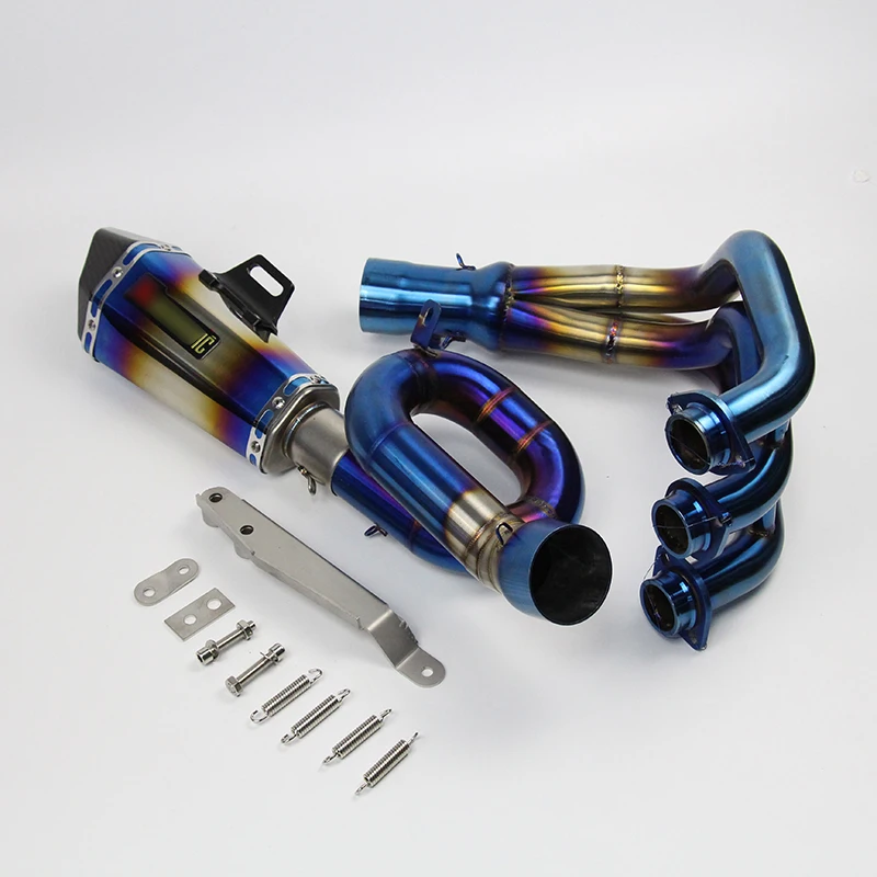 Полная выхлопная система трубы для Yamaha MT09 FZ09 мотоциклетные наконечники глушителя соединитель передней трубы модифицированного скольжения