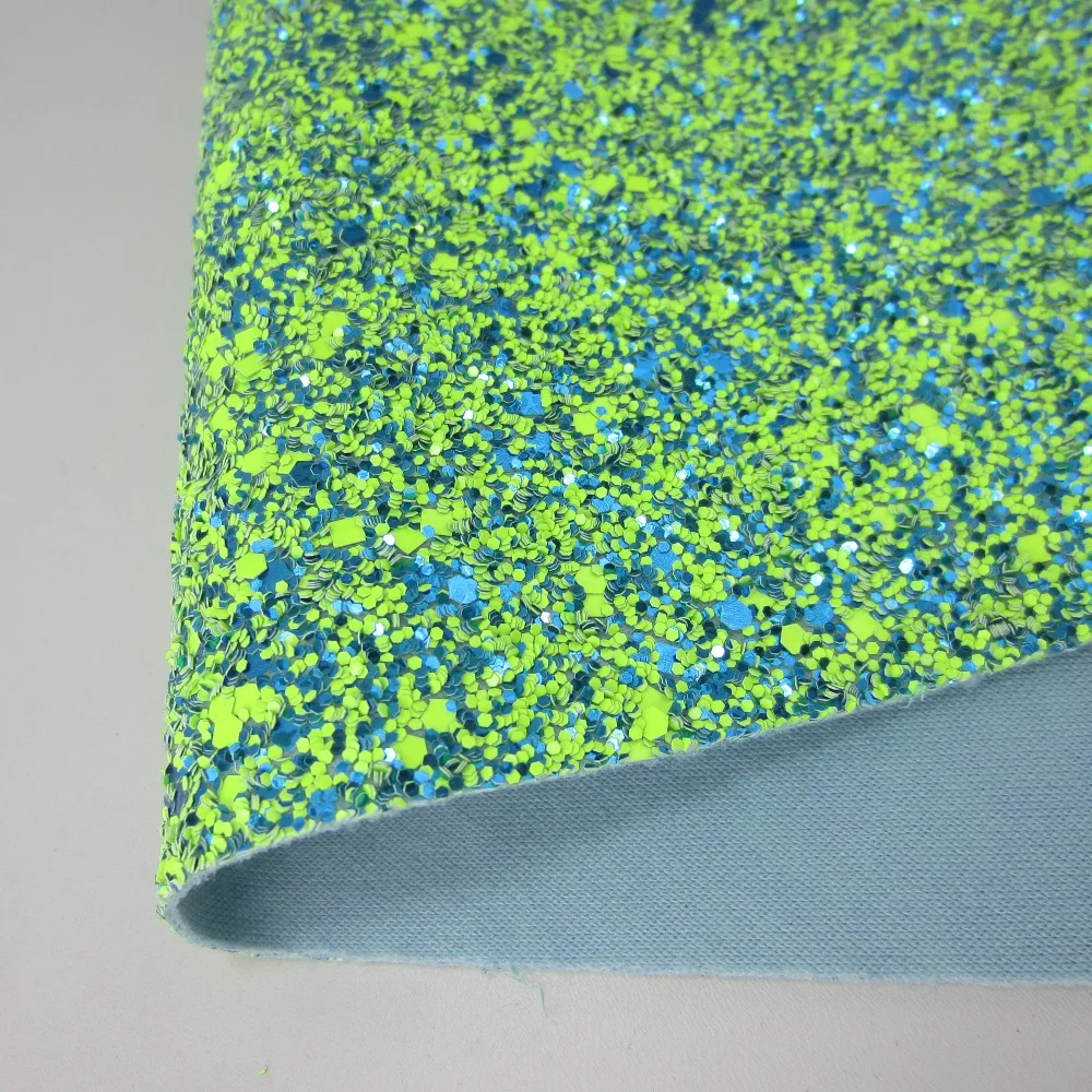 30cmx134cm Chunky Glitter Fabric Leather with same color back new arrival for bows decorations AY292