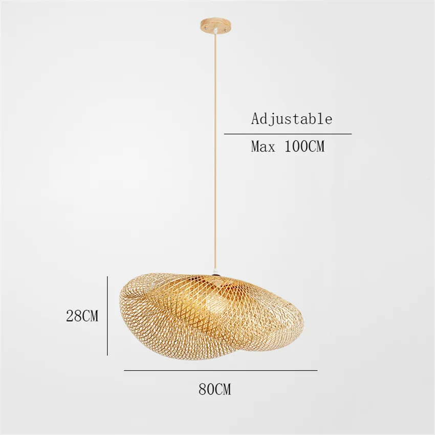 Pendente de Bambu Suspensa com Lâmpada Pendente de Madeira para Cozinha Sala de Jantar para Sua Casa para Áreas Lâmpada Retrô Internas 11 com lâmpada pendente de madeira para cozinha,