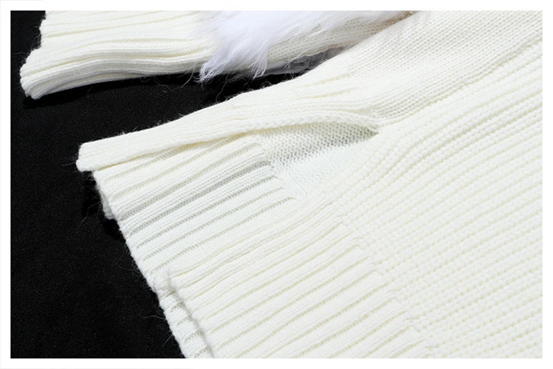 [EAM] Vent Feather Big Size Knitting Sweater Loose