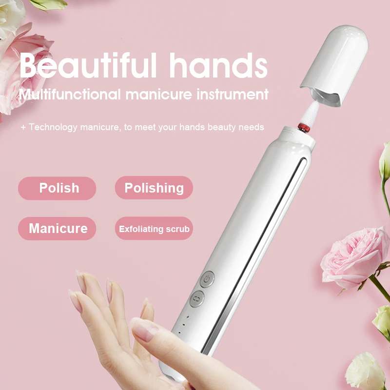 Intelligenter elektrischer Nagelpolierer, USB-Aufladung, 3. Geschwindigkeitsregulierung, schnelles Polieren und Schälen, LED-Beleuchtung, tragbare Nagelwerkzeuge_voghion.com