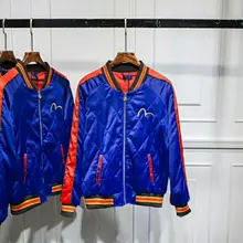 Аутентичная Evisu, модная дышащая мужская хлопковая повседневная куртка, высокое качество, теплая дышащая зимняя синяя куртка для влюбленных