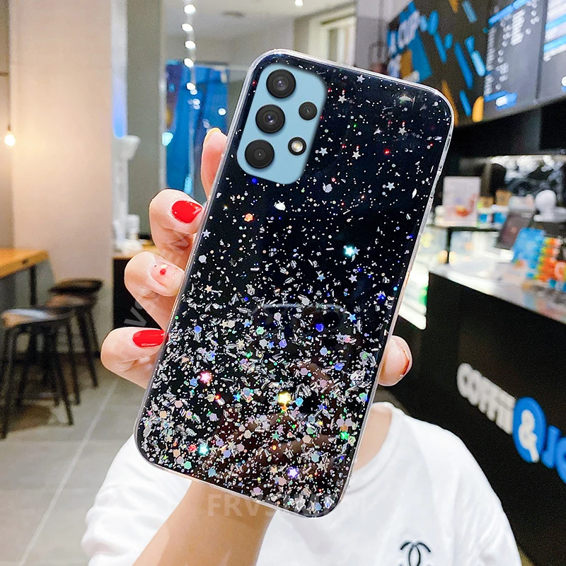 Glitter Silver Foil Silicone Phone Case For Samsung Galaxy Series_voghion.com