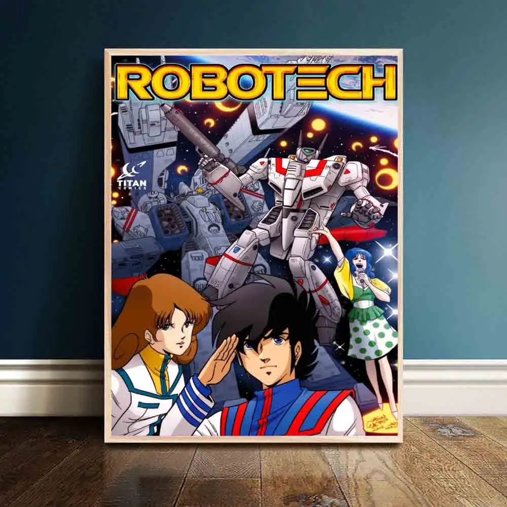 Robotech Аниме классический вопрос постер и принт холст настенная художественная живопись картины для гостиной украшение домашний Декор без рамки - Цвет: D