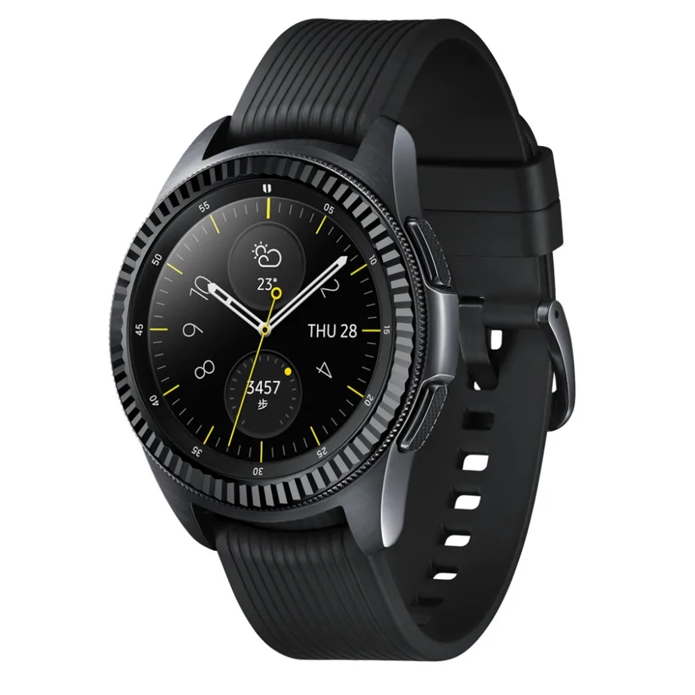 Для samsung Galaxy Watch 42 мм, драгоценный камень кольцо клеющаяся крышка против царапин из нержавеющей стали