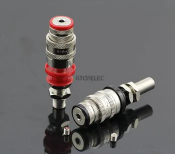 

2 pairs CMC-878L-R Rhodium Plated Brass Speaker AMP Long Binding Post HiFi Banana Jack Socket Panel Chassis Mount Lock Fix