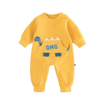 

Spring Baby's Long-sleeved Cute Dinosaur Romp