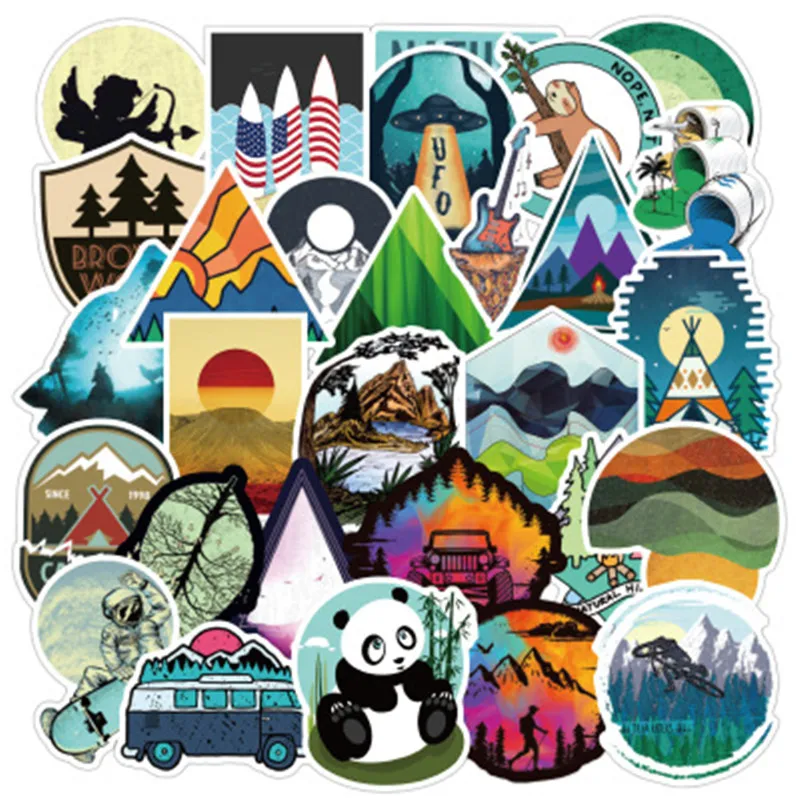 

100Pcs DIY Stickers Travel Pictures Waterproof PVC Children Mixed Cartoon Toy Sticker for Skate Trunk Bike Motorcycle