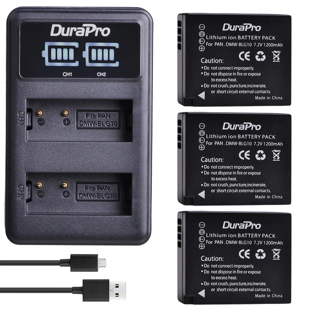 DMW-BLG10 ДМВ BLG10 DMW-BLE9 BPDC15 Li-Ion Батарея+ светодиодный Dual USB Зарядное устройство для цифрового фотоаппарата Panasonic LUMIX GF5 GF6 GX7 LX100 GX80 GX85 - Цвет: 3B with charger