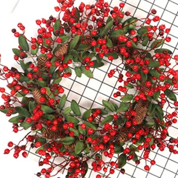 

Big Pinecone Rattan Wreath Christmas Wreath Door Decor Window Ornaments 60Cm
