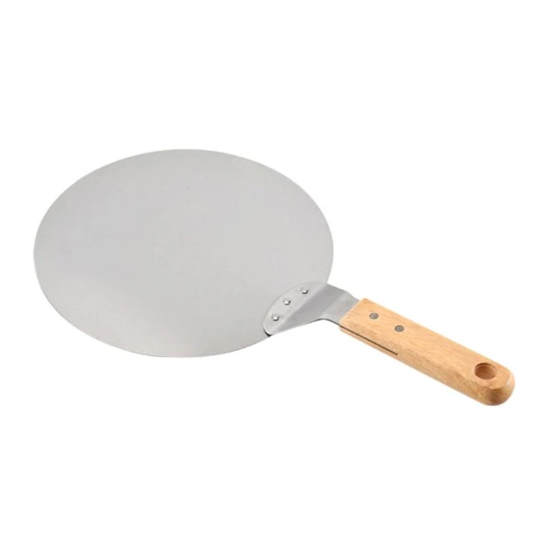 10/12 inch Stainless Steel Pizza Shovel Pizza Peels With Wooden Handle Paddle Spatula Cake Baking Tool Kitchen Accessories