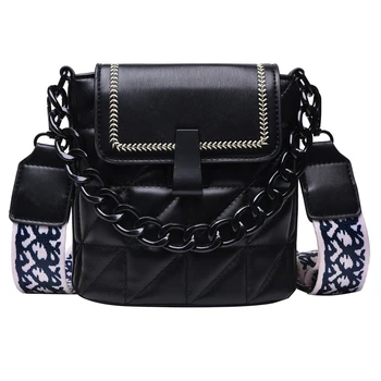 

191227 iVog New Arrival Everyday Female Small Shoulder Crossbody Handbag Black White Quilted Chain Bucket Bags for Women 2019