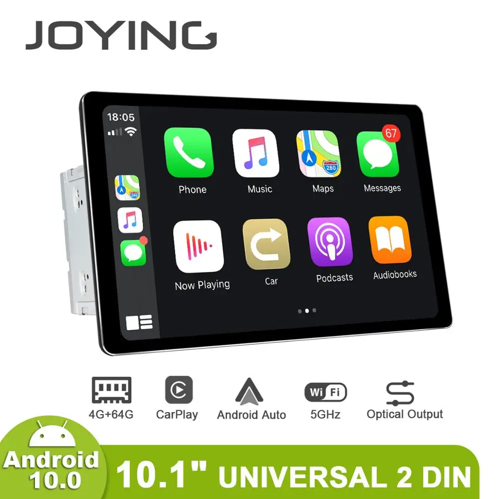 JOYING Android 10 0 автомобильный Радио плеер Универсальный 1 дюймов 2 din 4 Гб ОЗУ и 64 ПЗУ