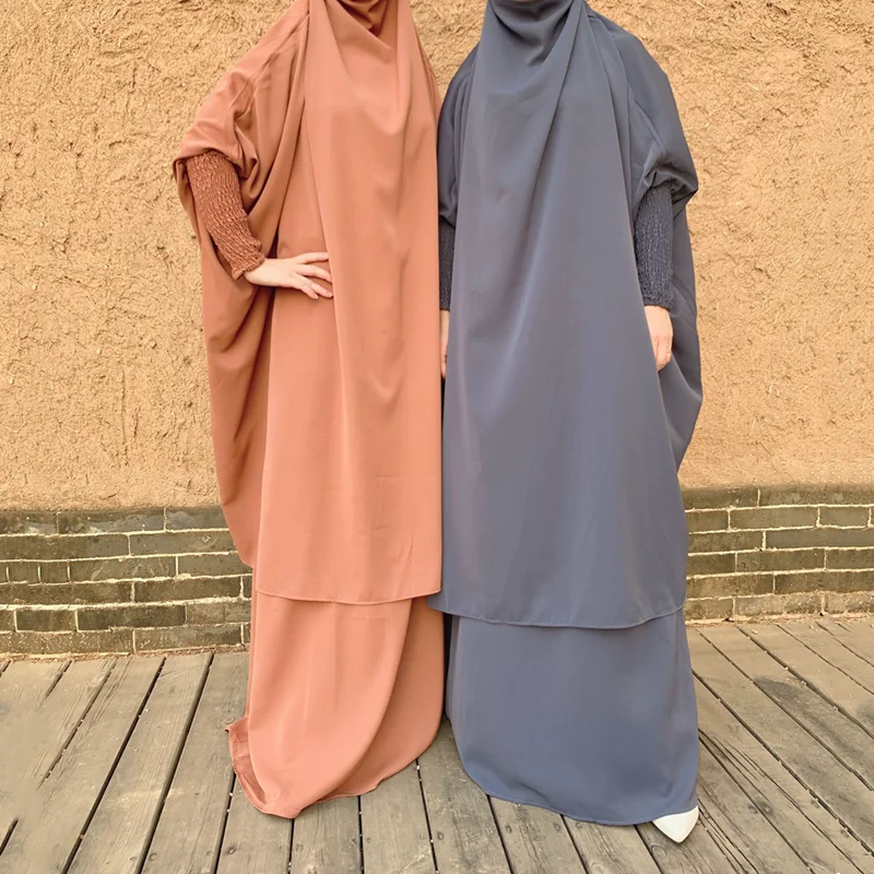 

Eid, модное платье с капюшоном, одежда Jilbab Abaya, длинное платье Khimar с полным покрытием, комплекты одежды Niqab для исламской молитвы