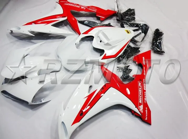 ABS литье мотоцикла обтекатели, пригодный для Yamaha YZF-1000-R1 2004 2005 2006 04 05 06 обтекатель кузова Комплект красный белый холодный