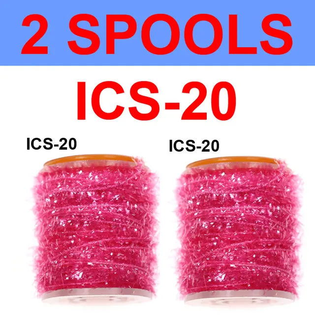 Vampfly 2 Spools Fishing Fly Tying Ice Chenille  Material For Knitting Streamer Fly Marabou Jig Ice Jig Flies Bass Pike Lures ICS20