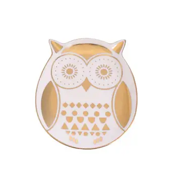 

2020 New Household Owl Pattern Porcelain Tray Jewelry Storage Holder Ceramic Plate Storage Dish Container Sundries Organizer