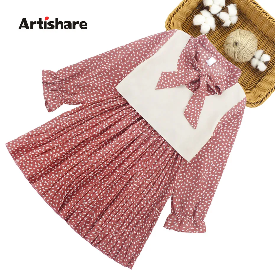 Платья для девочек платье в горошек детское консервативном стиле Рождественская