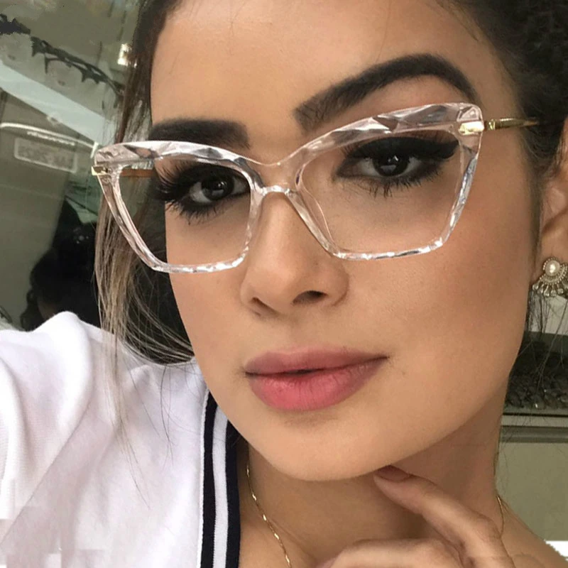 Модные ретро очки кошачий глаз оправа женские трендовые стили брендовые негабаритные оптические компьютерные очки прозрачные